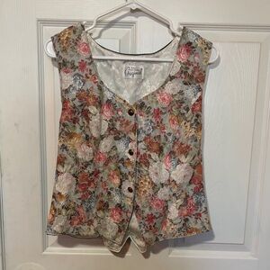 Floral Western Vest